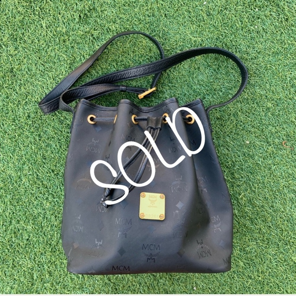 MCM Nylon bucket drawstring - black